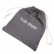 cotton drawstring hair dryer bag for travel and storage - senkary hairdryer bag, 11.8"x13.8" (dark gray) logo