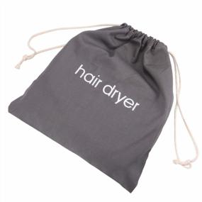 img 4 attached to Cotton Drawstring Hair Dryer Bag For Travel And Storage - Senkary Hairdryer Bag, 11.8"X13.8" (Dark Gray)