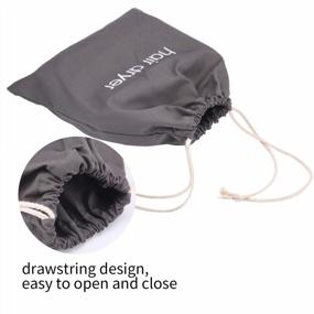 img 2 attached to Cotton Drawstring Hair Dryer Bag For Travel And Storage - Senkary Hairdryer Bag, 11.8"X13.8" (Dark Gray)