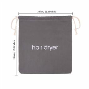 img 3 attached to Cotton Drawstring Hair Dryer Bag For Travel And Storage - Senkary Hairdryer Bag, 11.8"X13.8" (Dark Gray)