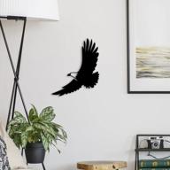 современное металлическое украшение для стен: черный настенный рисунок «американский орел» - идеально подходит для гостиной, спальни, кухни или ванной комнаты - настенный подвес в помещении / на открытом воздухе (16,1 "х 19,7") от lamodahome логотип