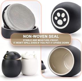 img 3 attached to 🐾 MEETPET Cat Urn Dog Urn: Smiley-Cat Pet Urn with Memoria Card - 3.2x2.9 & 4.9x4.25 - Ashes Urns for Your Beloved Pet