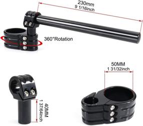 img 3 attached to 🏍️ Xitomer Aftermarket Motorcycle CNC Aluminum Handlebar Clip-Ons - Universal Fit, 50mm Adjustable Clip-On Handlebar Kit for Fork Handlebars