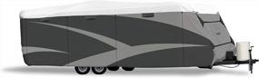 img 4 attached to Gray/White Designer Series Olefin HD Travel Trailer Cover For 34' 1" - 37' Trailers By ADCO 36847