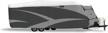 gray/white designer series olefin hd travel trailer cover for 34' 1" - 37' trailers by adco 36847 logo