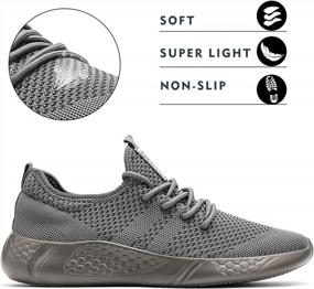 img 2 attached to Lightweight Lace-Up Casual Shoes For Men: Perfect For Sports, Gym, Running, And Walking