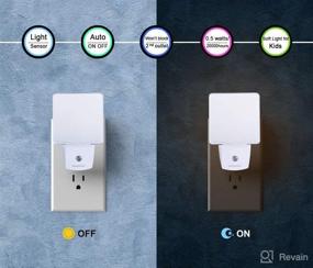 img 3 attached to Energy-Efficient 2-Pack LED Night Lights with 💡 Auto Dusk-to-Dawn Sensor - Daylight Cool White Glow