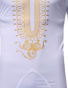 img 1 attached to Gold Printed Dashiki Shirt For Men - Traditional African Style With Luxury Metallic Details By LucMatton