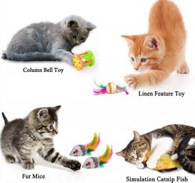 img 1 attached to 28Pcs Cat Toys Variety - Kitten Tunnel, Fish Teaser Wand, Fluffy Mouse & More!