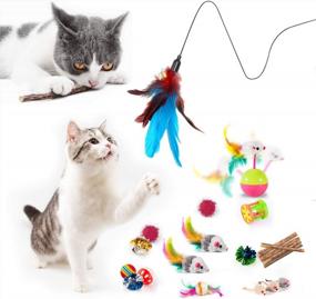 img 3 attached to 28Pcs Cat Toys Variety - Kitten Tunnel, Fish Teaser Wand, Fluffy Mouse & More!