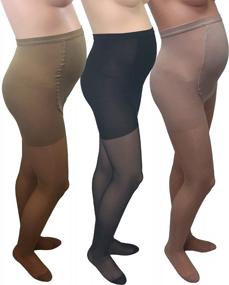 img 2 attached to GABRIALLA Maternity Graduated Compression Pantyhose 3 Pack (20-22 MmHg) H-260: Tall Mixed