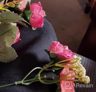 img 1 attached to Luyue 7 Branch 21 Heads Artificial Silk Fake Flowers Leaf Rose Wedding Floral Decor Bouquet,Pack Of 2 (Red Coffee) review by Jennifer Garcia