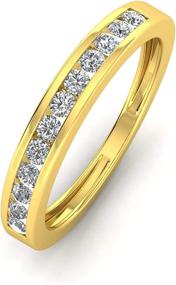 img 3 attached to Stunning 1/2ctw Diamond Channel Wedding Band in 10k Yellow Gold