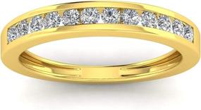 img 4 attached to Stunning 1/2ctw Diamond Channel Wedding Band in 10k Yellow Gold