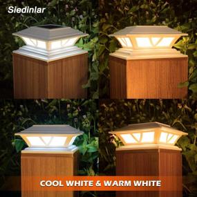 img 1 attached to SIEDiNLAR 2 Pack Solar Post Lights: Versatile LED Lighting For 4X4, 5X5, And 6X6 Posts In Warm White/Cool White For Outdoor Garden And Patio Decoration