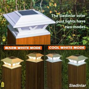 img 3 attached to SIEDiNLAR 2 Pack Solar Post Lights: Versatile LED Lighting For 4X4, 5X5, And 6X6 Posts In Warm White/Cool White For Outdoor Garden And Patio Decoration