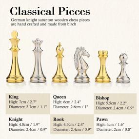 img 1 attached to Travel Metal Chess Set - Wooden Folding Board & Pieces For Adults & Kids | Fun Board Game!