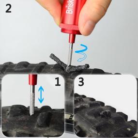 img 1 attached to BriskMore Tubeless Bike Tire Repair Kit - Fix Punctures And Flats On MTB And Road Bicycle Tires With Canister, Plugger Tool And Strips