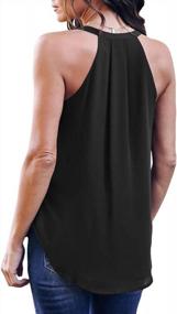 img 2 attached to Niitawm Women'S Halter Neck Chiffon Sleeveless Draped Wrap Camisole Tunic Tops For A Sexy Look