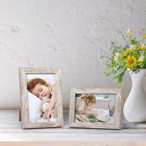 img 3 attached to Rustic Charm: Giftgarden'S Set Of 12 Distressed Beige White Picture Frames For Wall Or Tabletop Display