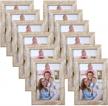 rustic charm: giftgarden's set of 12 distressed beige white picture frames for wall or tabletop display logo