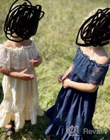 img 6 attached to Платье макси-принцессы для маленькой девочки на свадьбе - бохо платье с открытыми плечами и кружевными оборками на праздники