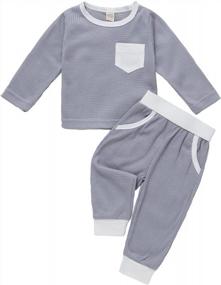 img 4 attached to Cute Unisex Infant Sweatsuit Set: Crewneck Sweatshirt And Long Sleeve Pullover Top With Matching Pants For Fall/Winter Baby Outfits