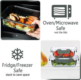 img 1 attached to 🍱 Premium 24-Piece Glass Food Storage Containers: Upgraded Snap Locking Lids, Airtight Lunch Containers for Meal Prep - Microwave, Oven, Freezer, Dishwasher Safe