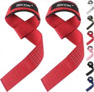 SKDK Cotton Hard Pull Wrist Lifting Straps Grips Band-Deadlift Straps with Neoprene Cushioned Wrist Padded and Anti-Skid Silicone - for