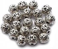 brcbeads 8mm round hollow style #6 tibetan silver metal spacer beads 20pcs per bag for jewelry making findings logo