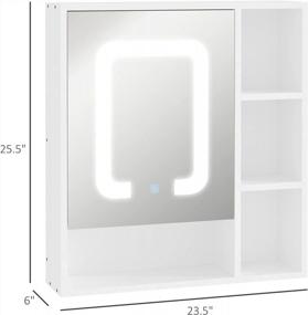 img 2 attached to White LED Lighted Medicine Cabinet With Mirror Door, Wall-Mounted Bathroom Vanity Organizer Featuring Dimmer Touch Switch And USB Charging
