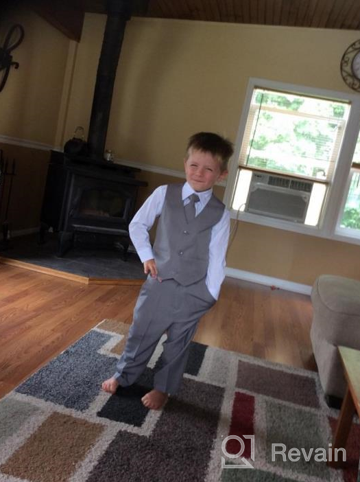 img 1 attached to 👦 Boys' 2 Button Dress Tuxedo - 5 Piece Set - Boys' Clothing review by Joe Bottomkent