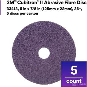 img 2 attached to 🔪 3M Cubitron II Abrasive Fiber Disc, 33416, 5x7/8 in, 80 Plus Grit, 5-Pack, High-Performance, Fast Cut, Longevity