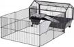 pawhut small animal cage: main house & run for rabbit, guinea pig, hamster - indoor/outdoor use logo