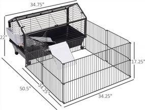 img 2 attached to PawHut Small Animal Cage: Main House & Run For Rabbit, Guinea Pig, Hamster - Indoor/Outdoor Use