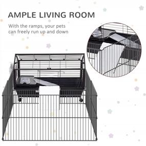 img 1 attached to PawHut Small Animal Cage: Main House & Run For Rabbit, Guinea Pig, Hamster - Indoor/Outdoor Use