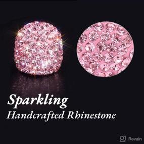 img 3 attached to 💎 Sparkle and Shine with Handmade Crystal Rhinestone Valve Stem Caps - 4 Pack, Pink