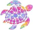 turtle watercolor rainbow sticker design logo