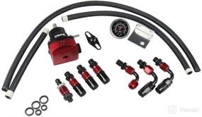 img 2 attached to 🔧 OSIAS Universal Aluminium Adjustable EFI Fuel Pressure Regulator Bypass Return Kit +160 Psi Pressure Gage AN6-6AN ORB Fitting Connectors Kit Black & Red: Optimal Fuel System Control and Monitoring Solution