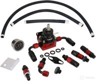 🔧 osias universal aluminium adjustable efi fuel pressure regulator bypass return kit +160 psi pressure gage an6-6an orb fitting connectors kit black & red: optimal fuel system control and monitoring solution logo