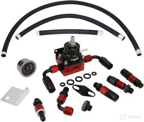 img 4 attached to 🔧 OSIAS Universal Aluminium Adjustable EFI Fuel Pressure Regulator Bypass Return Kit +160 Psi Pressure Gage AN6-6AN ORB Fitting Connectors Kit Black & Red: Optimal Fuel System Control and Monitoring Solution