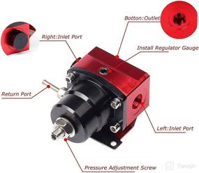 img 1 attached to 🔧 OSIAS Universal Aluminium Adjustable EFI Fuel Pressure Regulator Bypass Return Kit +160 Psi Pressure Gage AN6-6AN ORB Fitting Connectors Kit Black & Red: Optimal Fuel System Control and Monitoring Solution