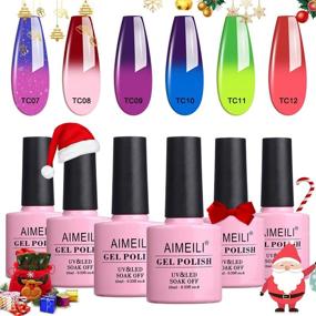 img 4 attached to Experience Mesmerizing Nails With AIMEILI'S 6 Piece Temperature Color Changing Chameleon Gel Polish Set - UV LED Soak Off And 10Ml Each!