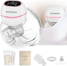 img 4 attached to 🤱 Anti-backflow Wearable Electric Breast Pump - Hands Free, Portable with 3 Modes, 9 Levels & 19/21/24/28mm Flanges + 5 Breastmilk Storage Bags