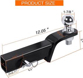 img 3 attached to 🚗 Sulythw Trailer Hitch Ball Mount: 2" Drop, 1/2" Rise, 1-7/8" Ball & Pin Included | Class Ⅲ/Ⅳ Fit | 5,000 lbs Capacity