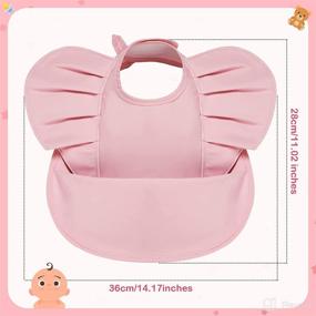 img 3 attached to 👶 Waterproof Baby Bibs for Girls - 3 Pack Soft Feeding Bibs with Food Catcher - Ideal Baby Girl Bib Smock for Eating - Better Alternative to Silicone Bibs - Soft Feeding Bib for Babies