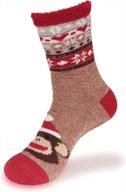 stay warm and comfy: double layered women's fuzzy cabin socks for indoor and outdoor use logo