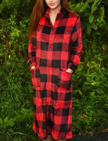 img 1 attached to MAXMODA Women'S Plaid Fleece Robe - Long, Warm & Soft Housecoat W/ Pockets