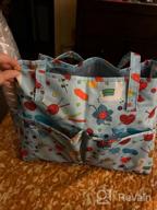 img 1 attached to Get Organized With Looen'S Large Knitting Bag – Stylish And Practical Yarn Storage With Shoulder Strap, Zipper Closure, And Easy Portability In Multi-Color (Blue Cashew) review by Steven Adams