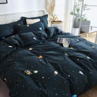 🌌 orihome boys queen duvet cover set: super soft planet cosmic bedding | 90x90 inches + 2 pillowcases logo